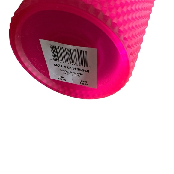 New Starbucks ruby mate pink studded barbie tumbler venti cup 24 oz hot - Picture 3 of 4